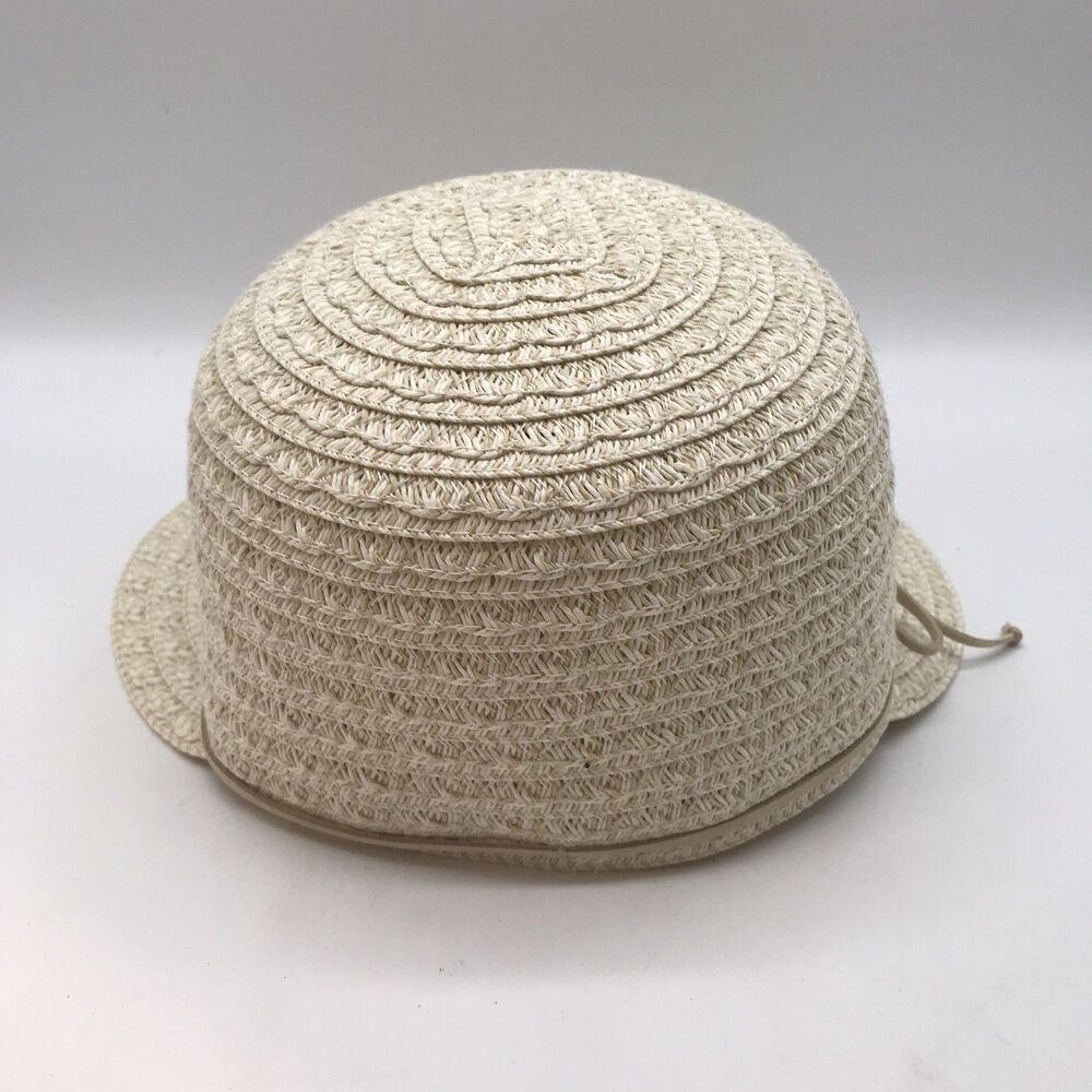 Nine West Face Framer Straw Sun Hat Women's OSFM Scallop Packable Vacation Beach - Picture 8 of 10